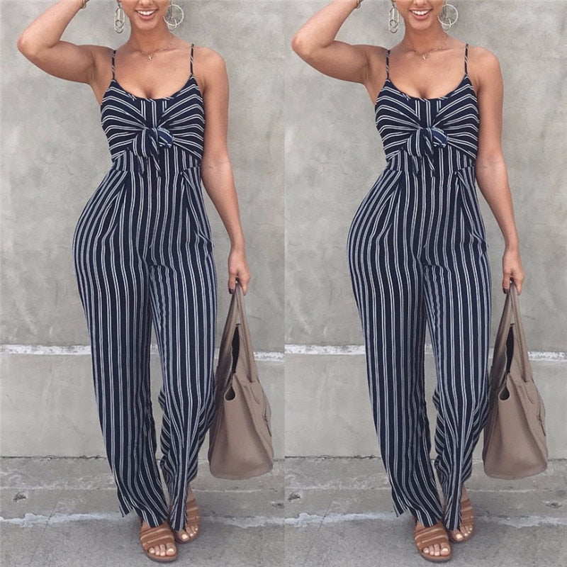 Backless Stripe Jumpsuits - blitz-styles