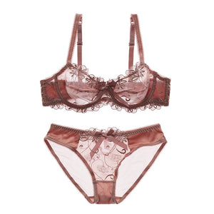 Embroidery Ultra-thin Transparent Bra & Brief Set - blitz-styles