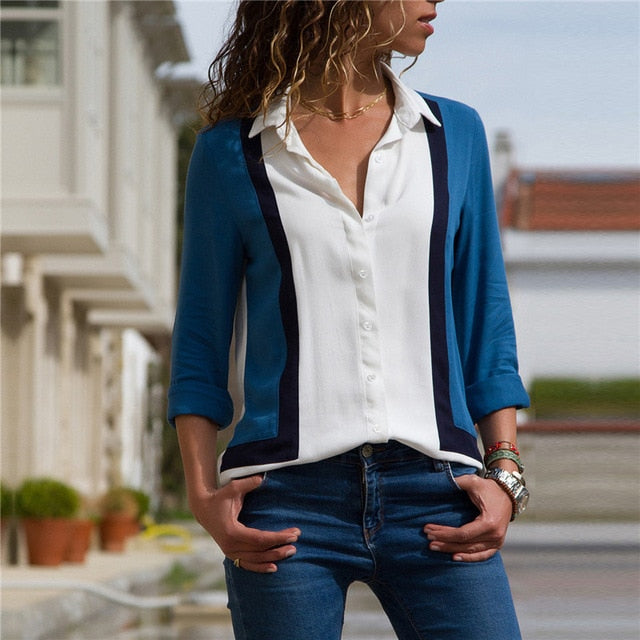 New Fashion Chiffon Long Sleeve Shirt - blitz-styles