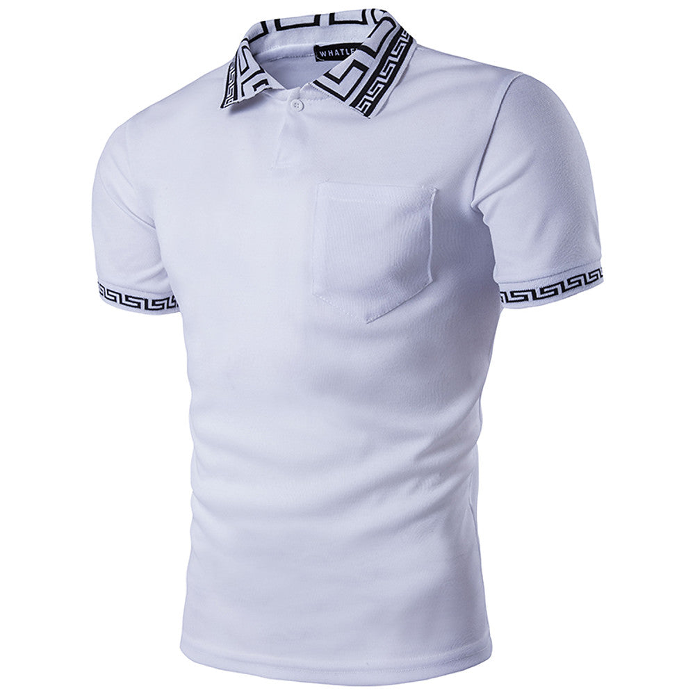 Geometric Shirt Collar Polo