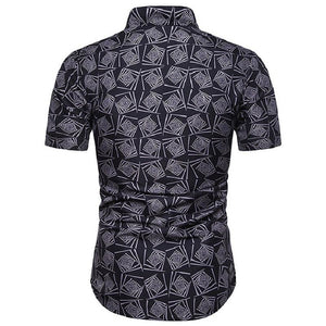 Floral Geometric Graphic Fashion Shirt - Cotton Shirt