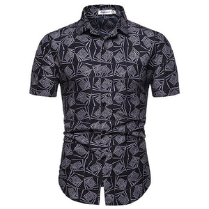 Floral Geometric Graphic Fashion Shirt - Cotton Shirt