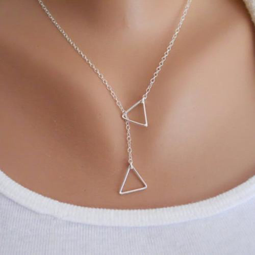 Lariat Floating Origami Style Necklace