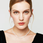Fashion Elegant Imitation Diamond Earrings Necklace Set