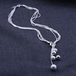 Fashion Long Chain Lariat Ball Necklace