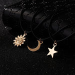 Star Crescent Moon Flannelette Necklace Jewelry