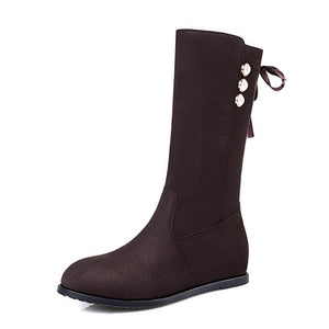 Fashion Boots Button Suede