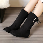 Fashion Boots Button Suede
