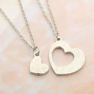 Mother Daughter Heart Necklace