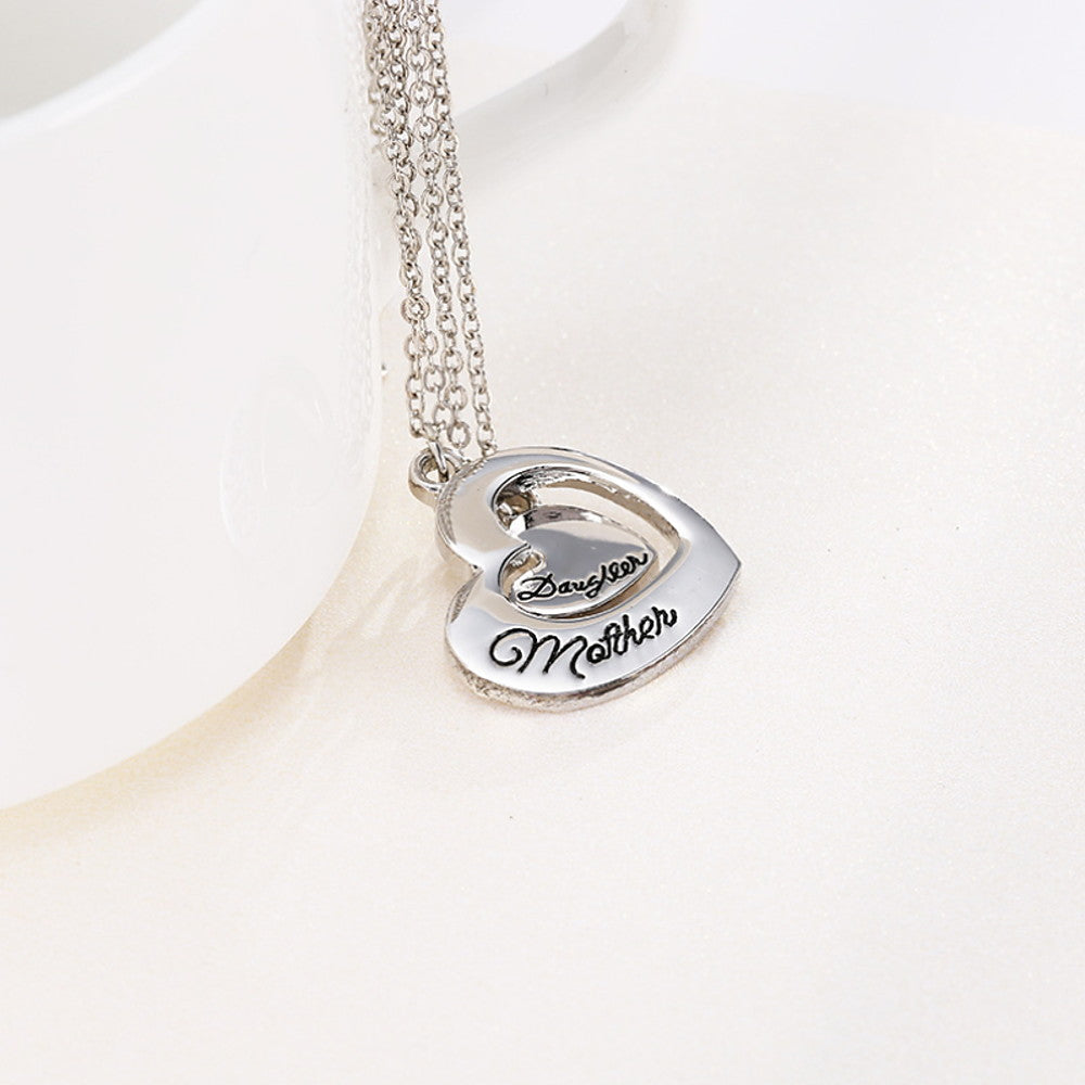 Mother Daughter Heart Necklace