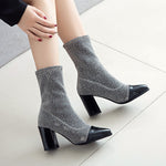 Pointed Mid-Calf Boots