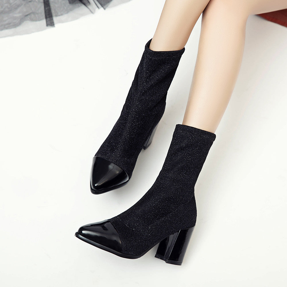 Pointed Mid-Calf Boots