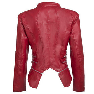Stylish Leather Jacket Red/Black