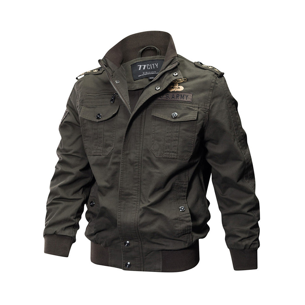 Embroidered Military Style Jacket