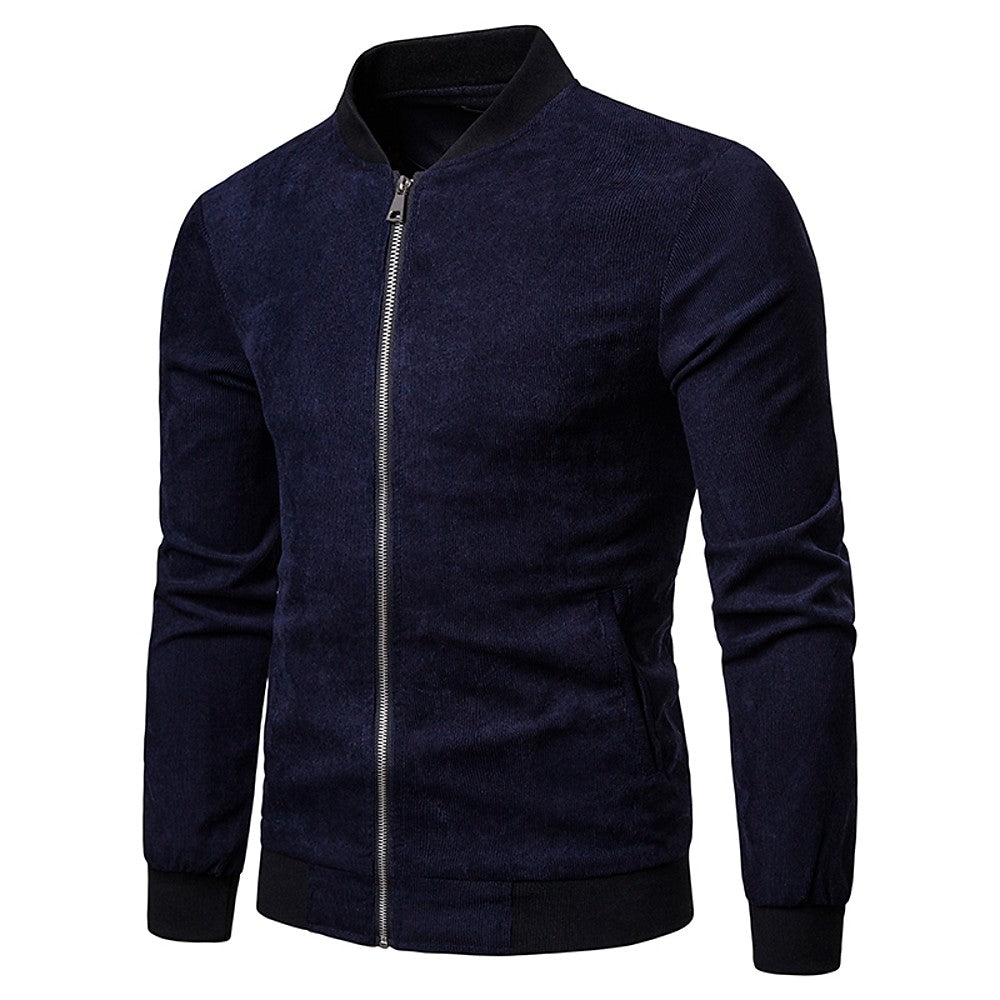 Short Solid Colored Stand Jacket