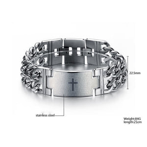 Men's Cross Tire Stylish Punk Trendy Titanium Steel Bracelet