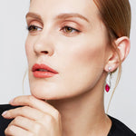 Elegant Italian Sapphire Crystal Citrine Drop Earrings