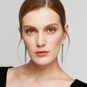 Luxury Tassel Fashion Elegant Imitation Diamond Drop Earrings