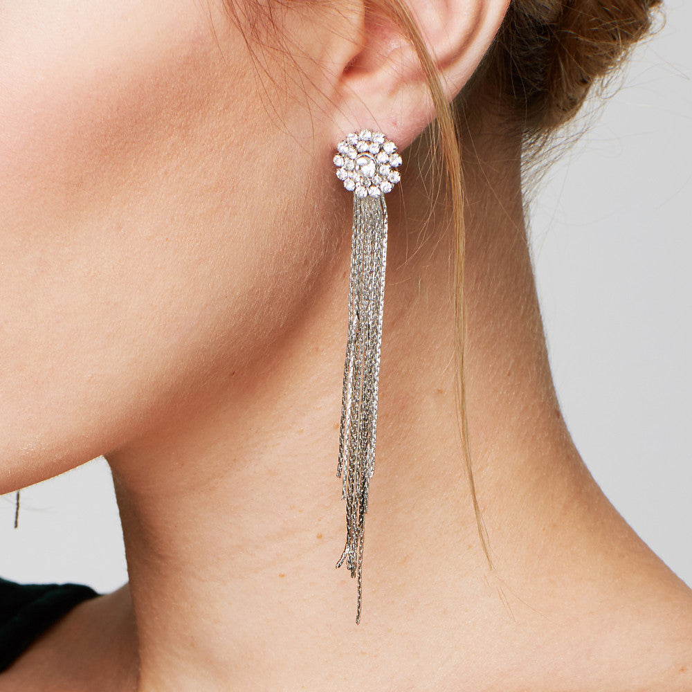 Luxury Tassel Fashion Elegant Imitation Diamond Drop Earrings