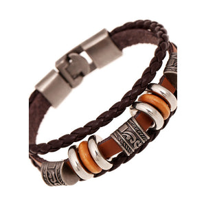 Men's Twisted Woven Natural Fashion Leather Bracelet