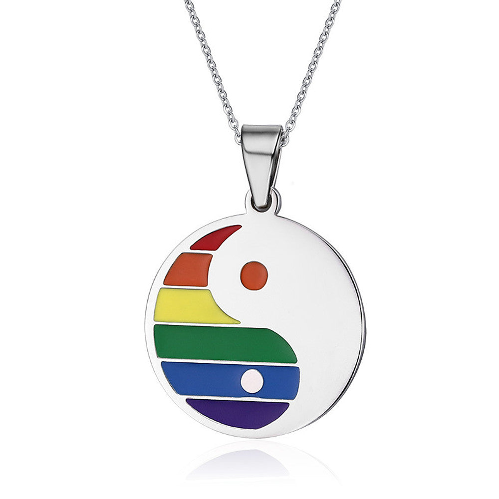 Rainbow Yin Yang Necklace