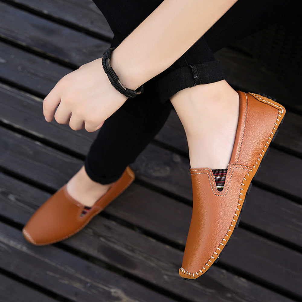 Leather Shoes Cowhide Loafers & Slip-Ons