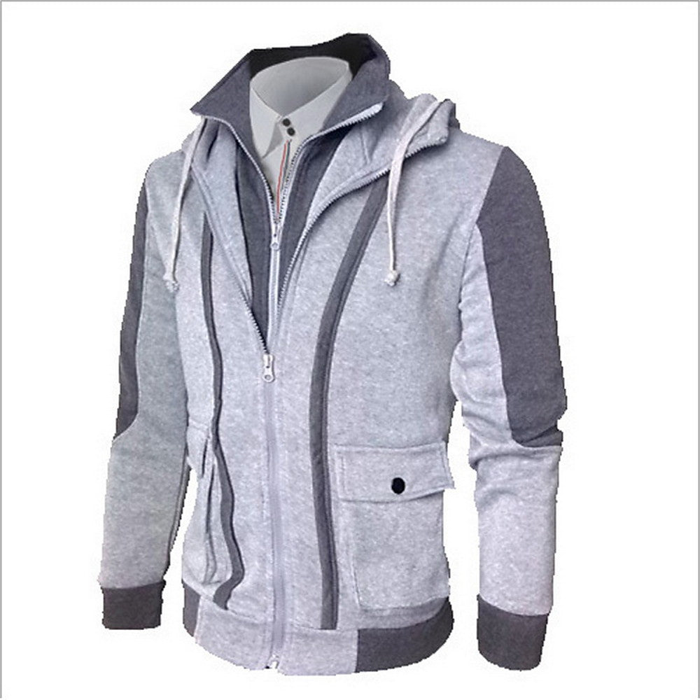 Stylish Color Block Thick Men's Hoodie