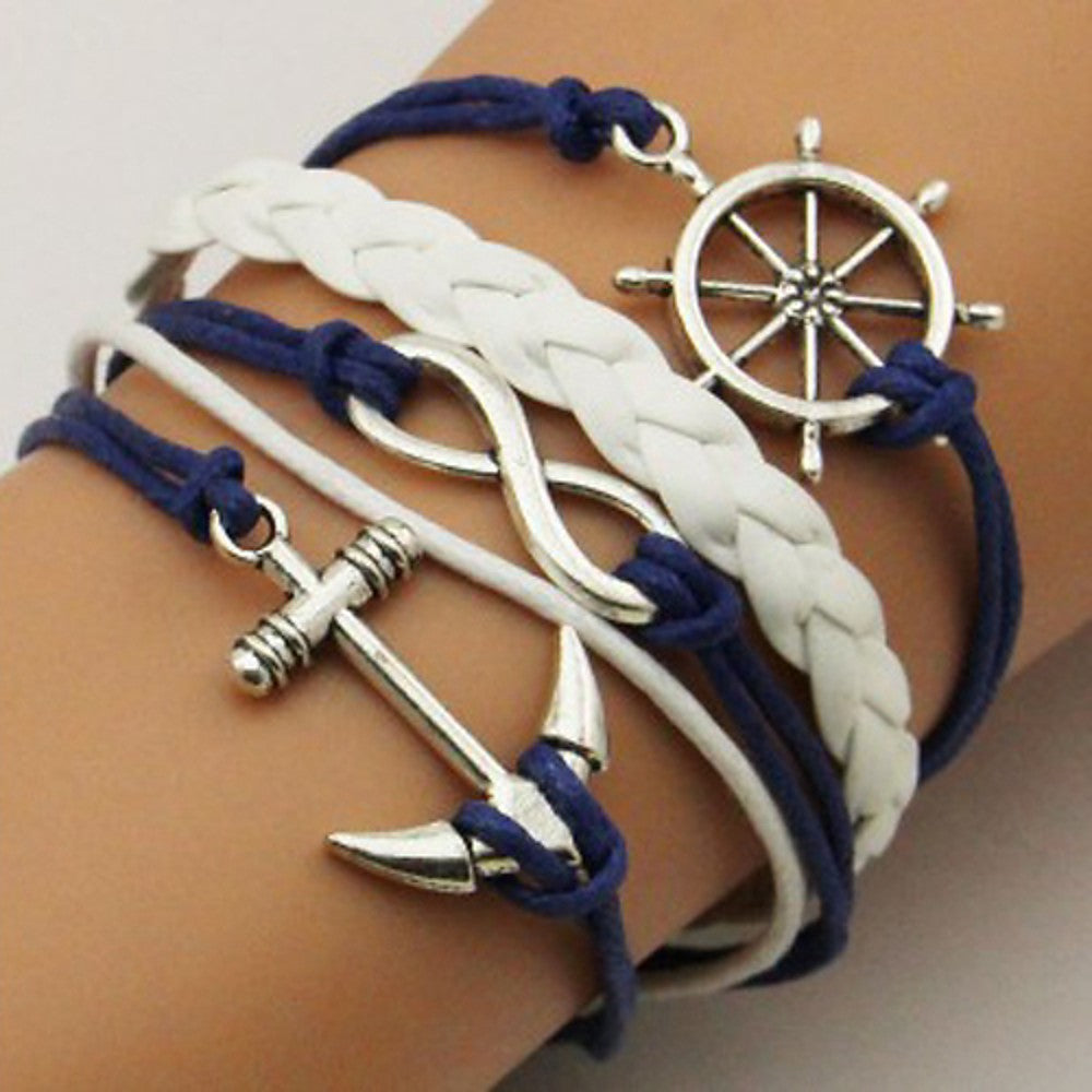 Fashion Multi Layer Rope Twisted Leather Bracelet Jewelry