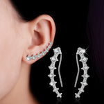 Crystal Synthetic Diamond Stud Earrings Clip