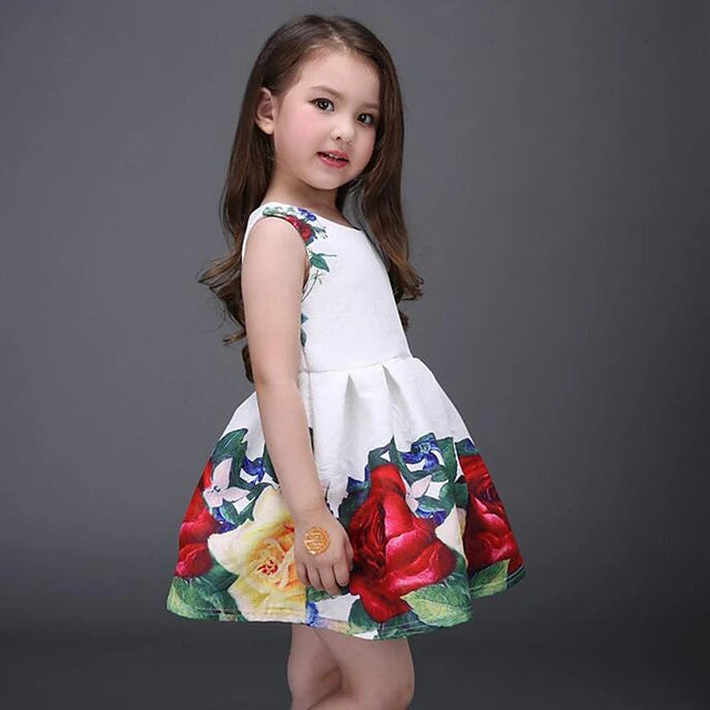 Cute Rose Floral Print Dress