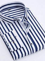 Stylish Striped Print Spread Slim Shirt
