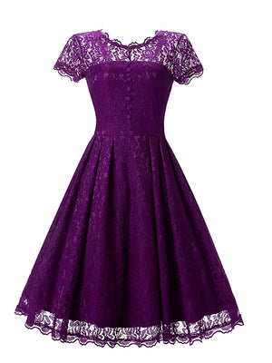 Lace Hollow Out Illusion Dress
