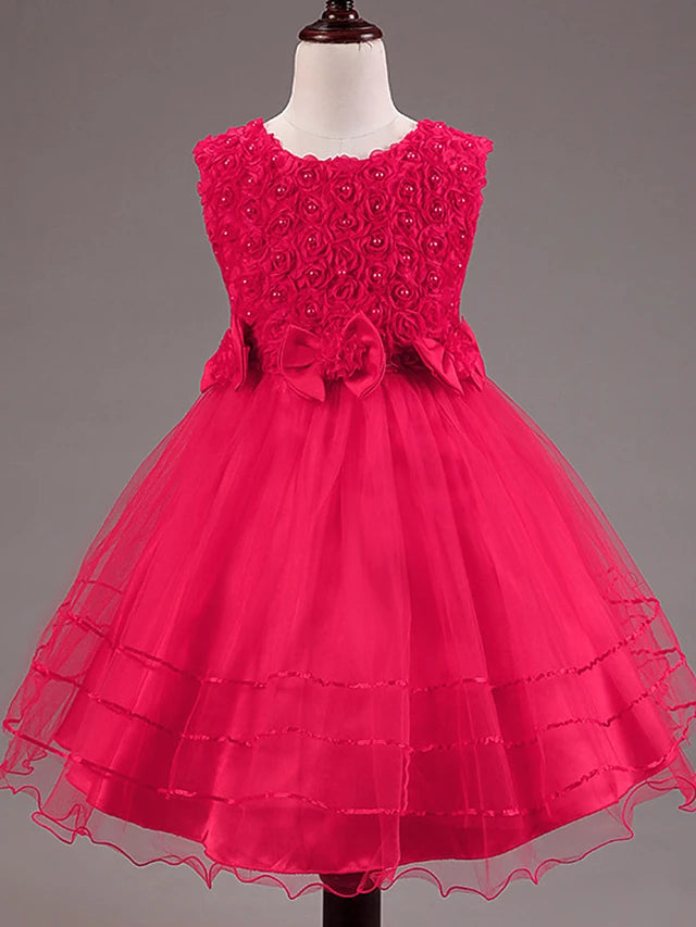 Lace Bow Fuchsia Dress