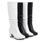 Fashion Leatherette Knee High Boots