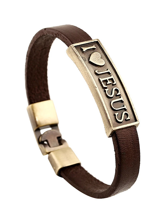 Unisex Vintage Friendship Inspirational Leather Bracelet