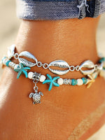 Turtle Starfish Shell Bohemian Trendy Anklet Jewelry