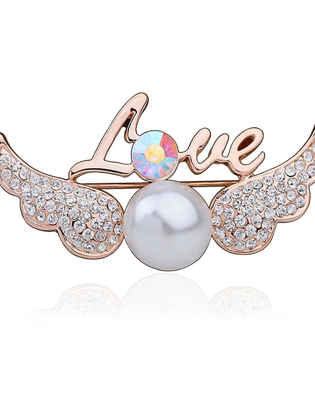 Fashion Cute Rhinestone Brooches Wing Hairpin