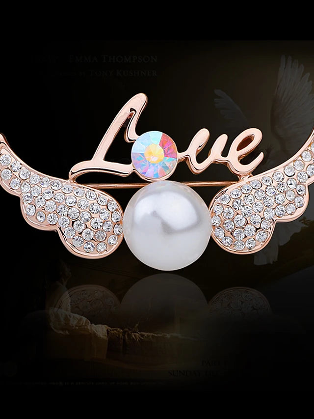 Fashion Cute Rhinestone Brooches Wing Hairpin