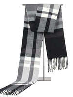 Men's Striped Color Block Pleated Scarf