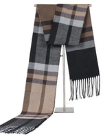 Men's Striped Color Block Pleated Scarf