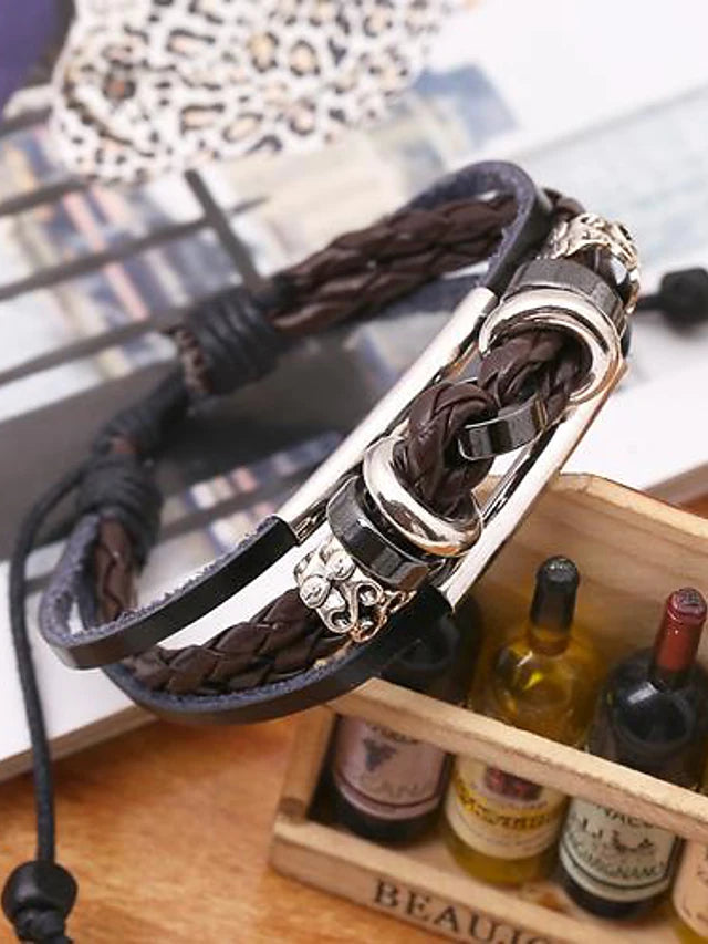 Men's Unique Design Fashion Leather Bracelet