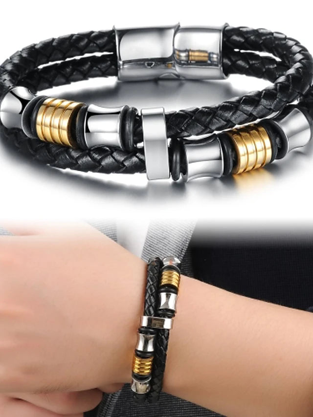 Men's Luxury Unique Design Fashion Leather Bracelet