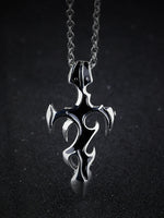 Men's Classic Style Cross Fashion Titanium Steel Black Pendant Necklace