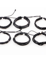 Men's Braided Twisted Punk Rock Leather Bracelet Jewelry