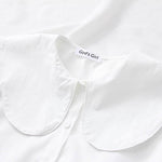 Fashion Cotton Wear Button Peter Pan Collar Long Sleeve Top - blitz-styles