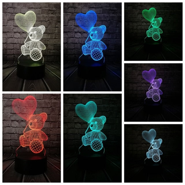 Teddy 3D Night Light Decor - blitz-styles