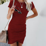 Summer Mini Dress Short Sleeve Slim Party Dress - blitz-styles