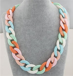 Statement Chunky Long Colorful Plastic Chain Choker Necklaces - blitz-styles