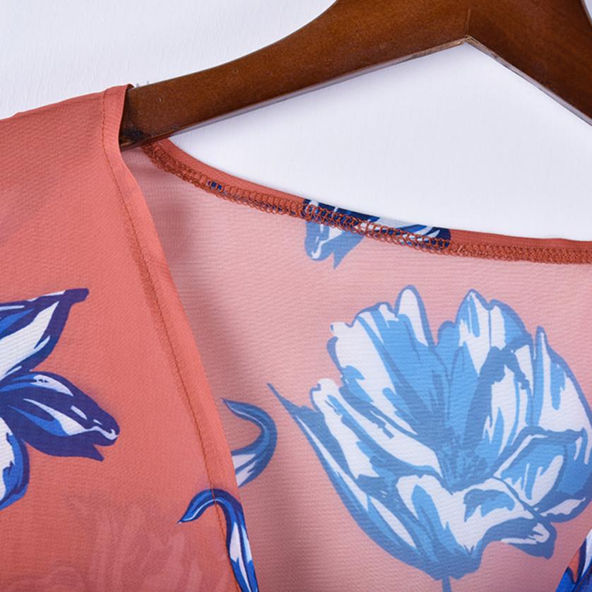 Chiffon Causal Flower Print Long Coat Top Cardigan - blitz-styles