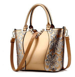 Sequin Embroidery Patent Leather Handbag - blitz-styles